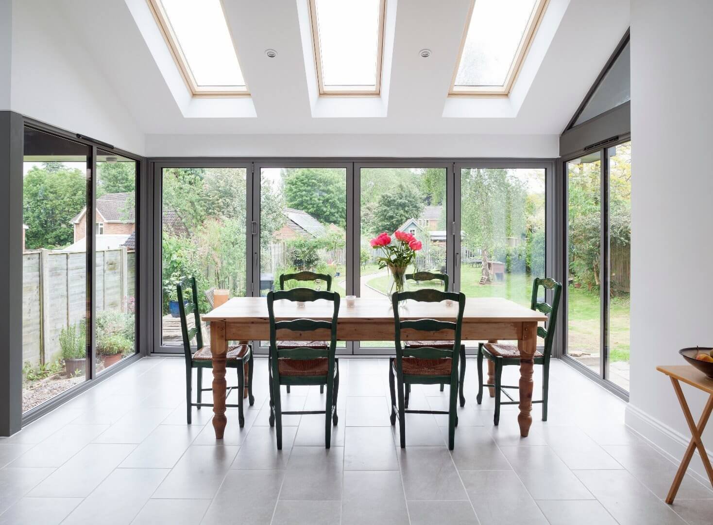 aluminium windows in conservatory