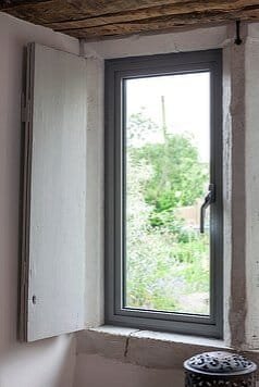 aluminium window frame in cottage