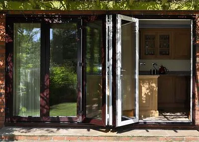 bi fold doors mahogany partial open bi-fold doors opening