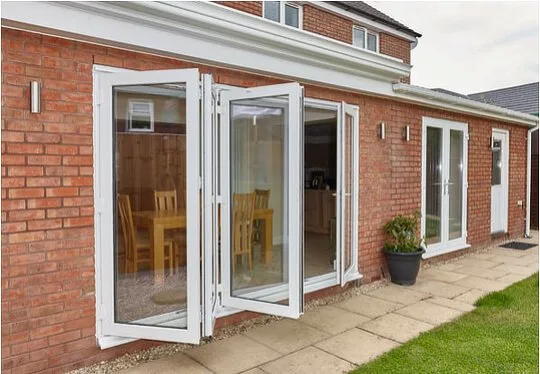 bi fold doors white 540 comp bi-fold doors opening white