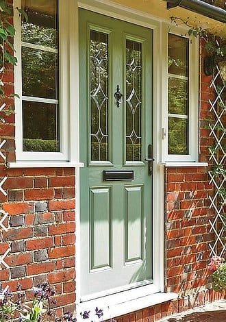 composite door half glazed green