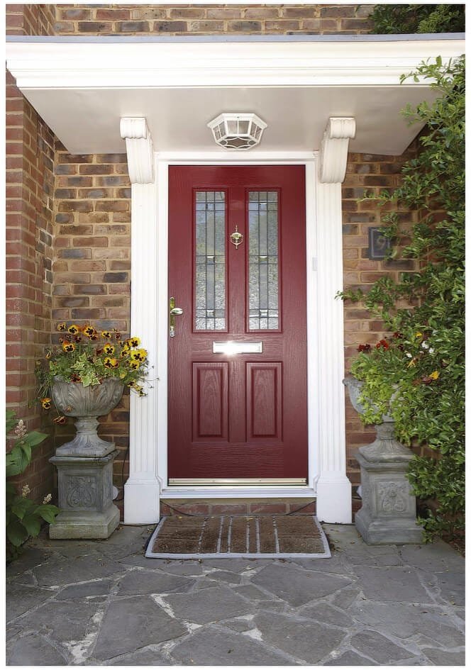 composite door half glazed red