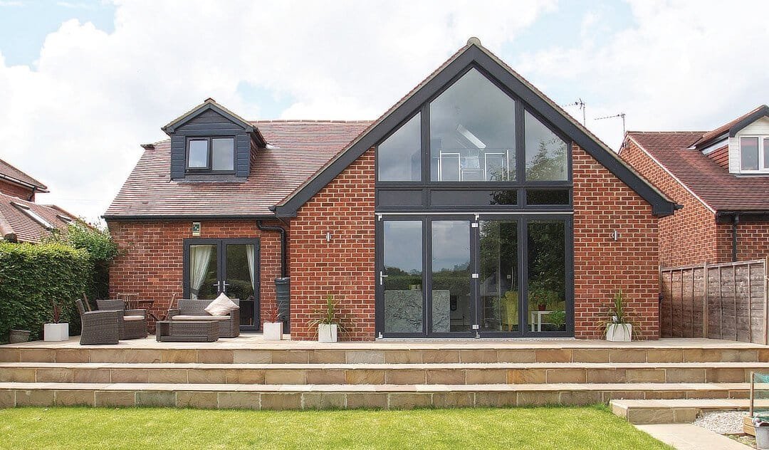 house black frame window 1080 comp upvc casement windows in modern detached house