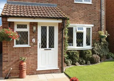 upvc front door in white half glazed