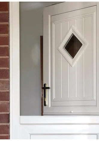 upvc stable style door with top open diamond glass